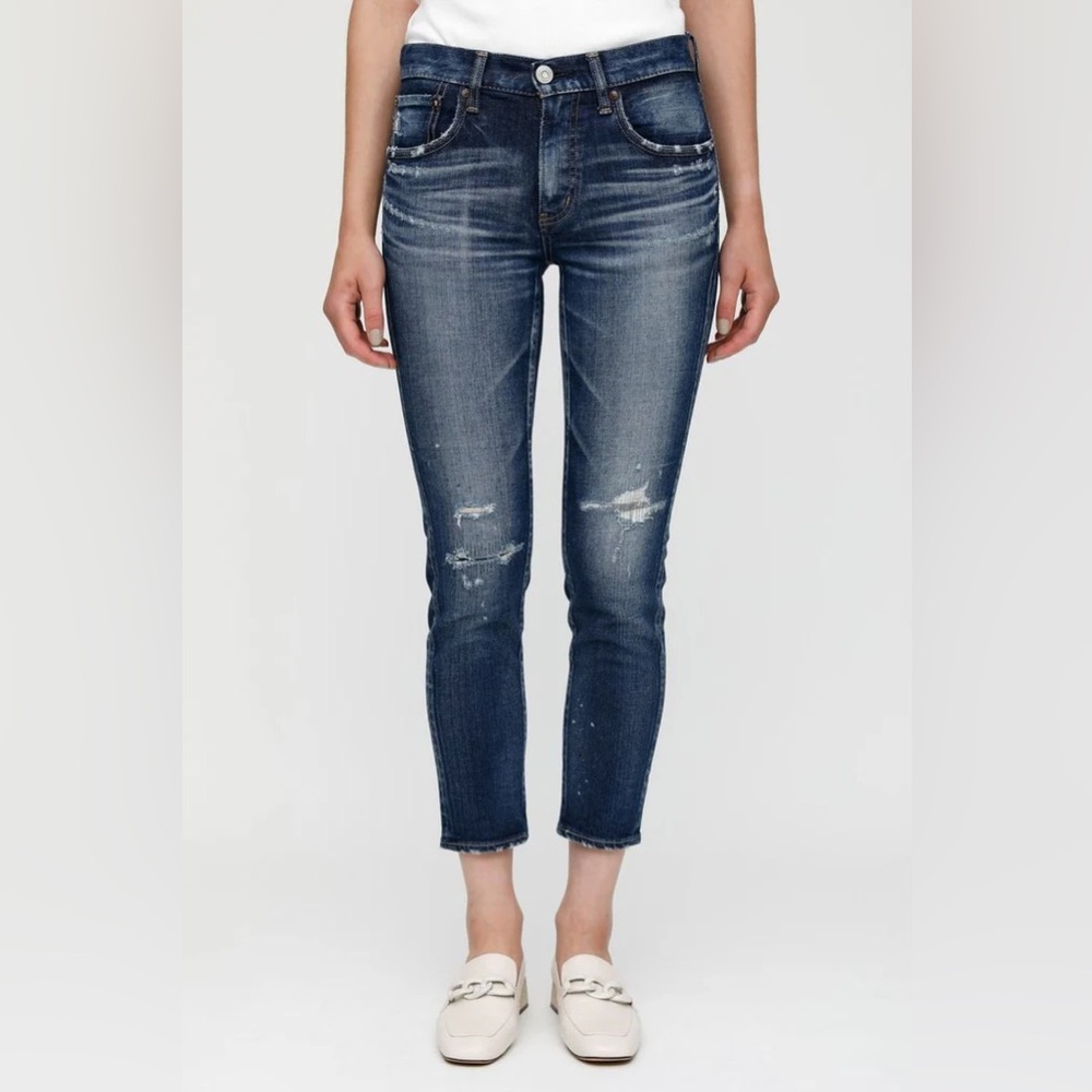 NWT Moussy Vintage Lancaster Skinny Blue Size 24 Designer Minimalist Streetwear